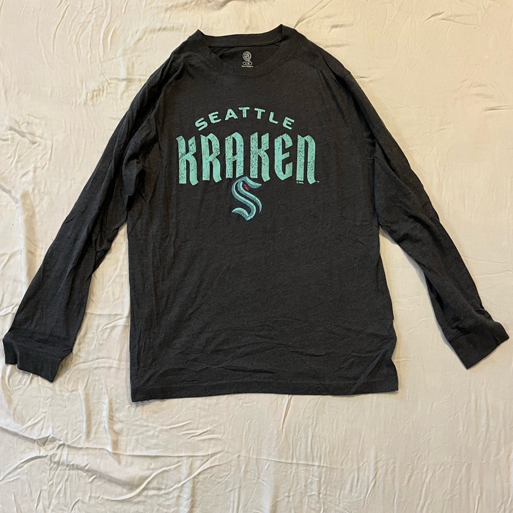 Seattle Kraken long sleeve cotton poly blend shirt